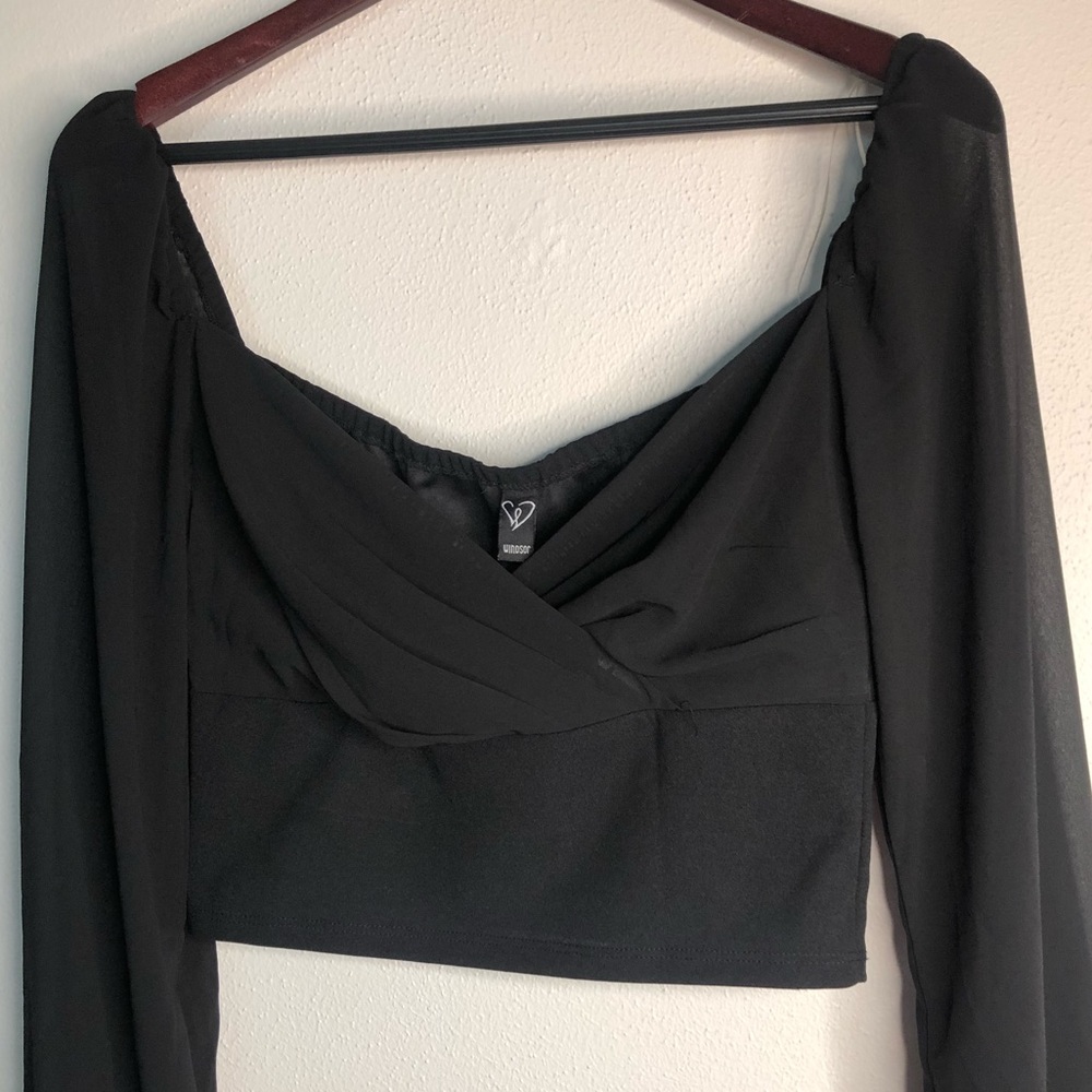 Black Cropped Blouse